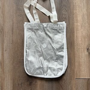 Lululemon Cream and Gray Tote Bag